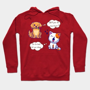 Dog proposing Cat Hoodie